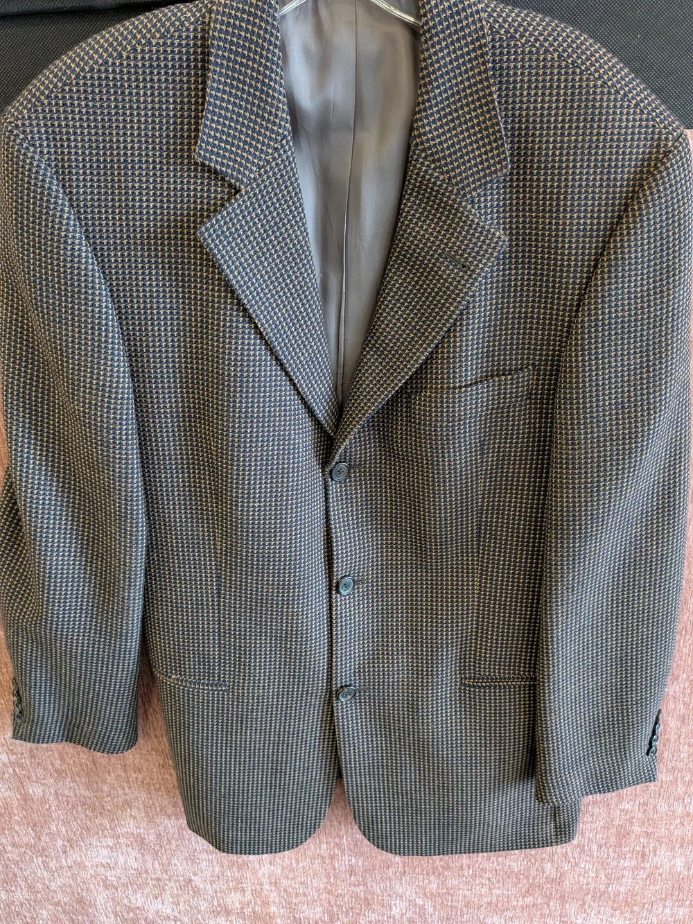 BOSS Men's Blazer with Taupe Lining and Black Label